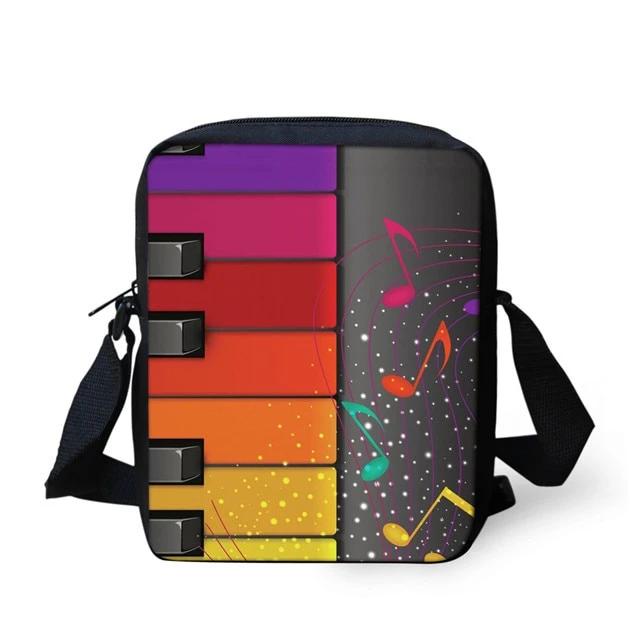 Piano Music Notes Print Cross-body Bag