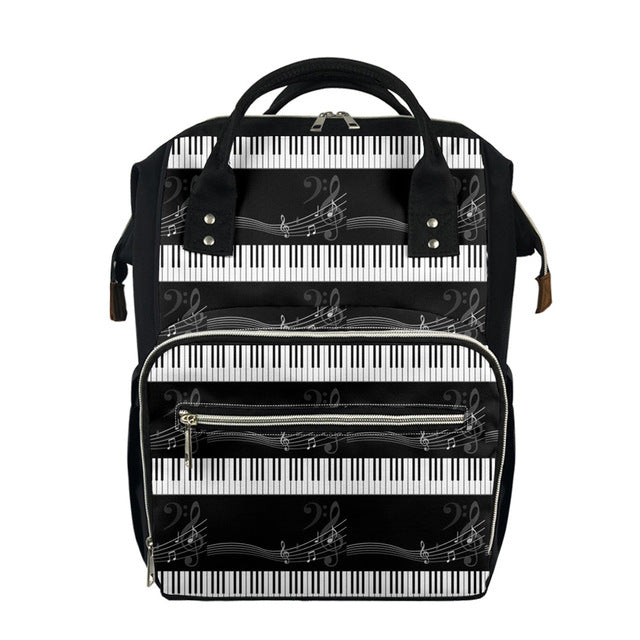 Outdoor Music Notes Printed Diaper Bag