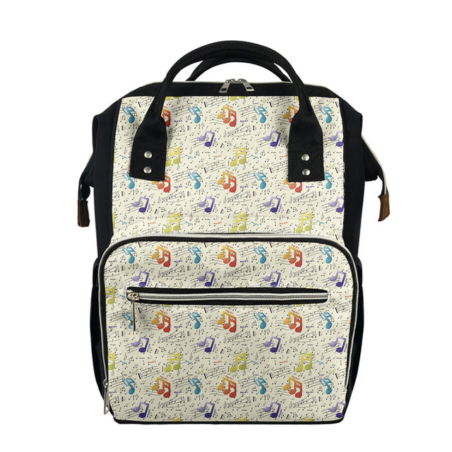 Outdoor Music Notes Printed Diaper Bag