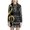 Warm Music Notes Pullover Hoodie - Black/Music Note / XS - { shop_name }} - Review