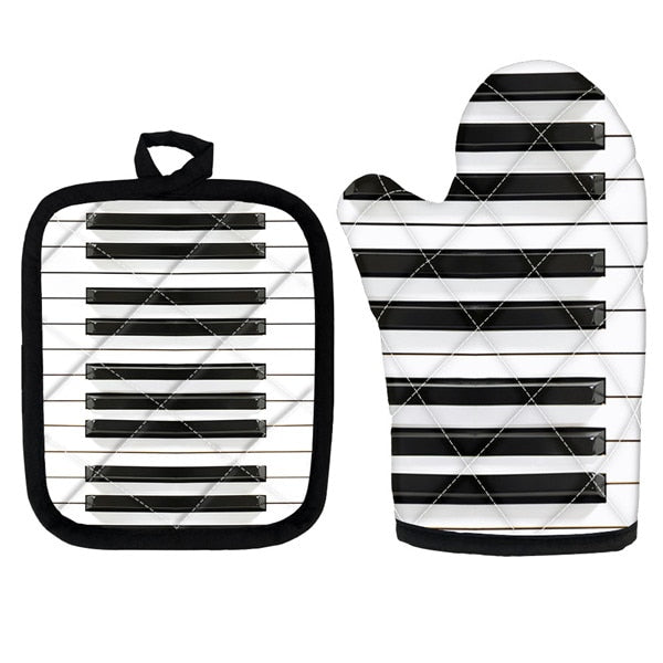 Piano Keys Microwave Glove And Pad - Piano Keys - { shop_name }} - Review