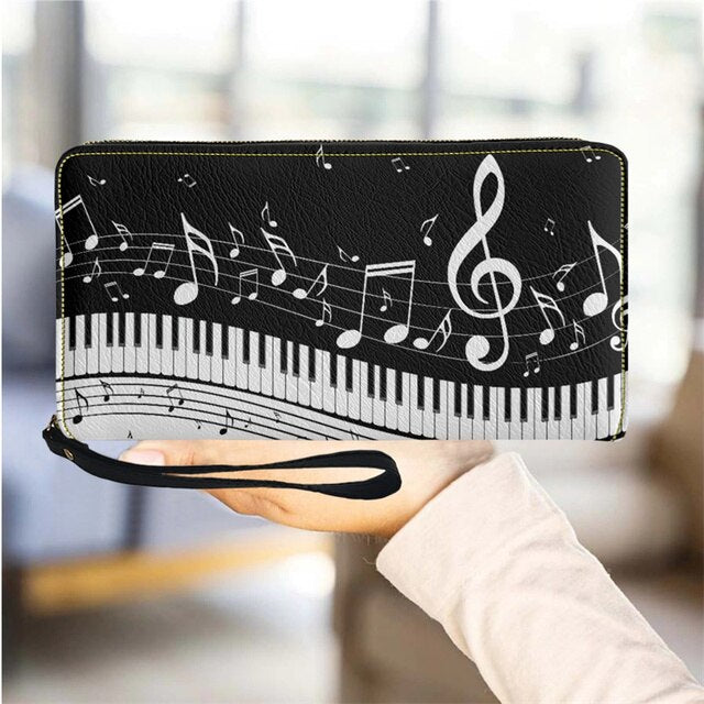 Piano Music Note Long Wallet