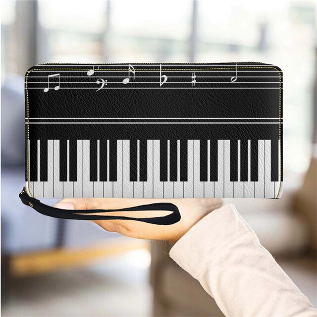 Piano Music Note Long Wallet