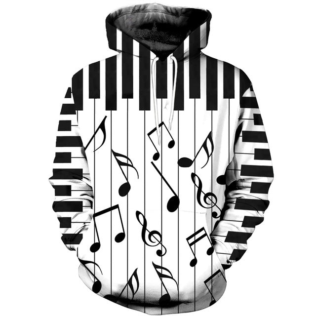 Music Piano Keys B&W Hoodie/Sweatshirt