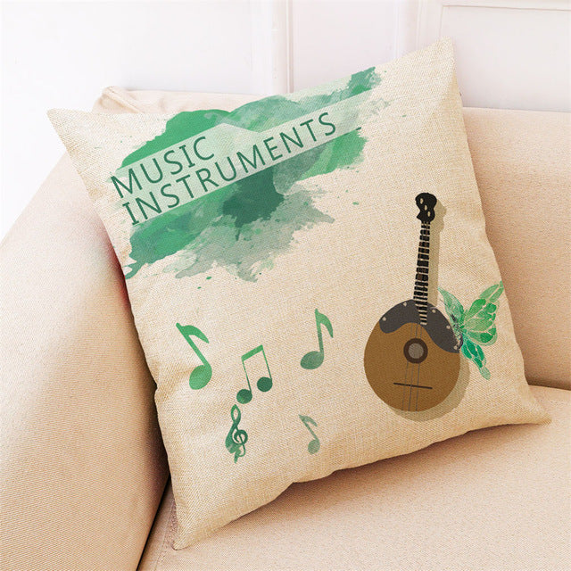Musical Instrument Beige Pillowcase