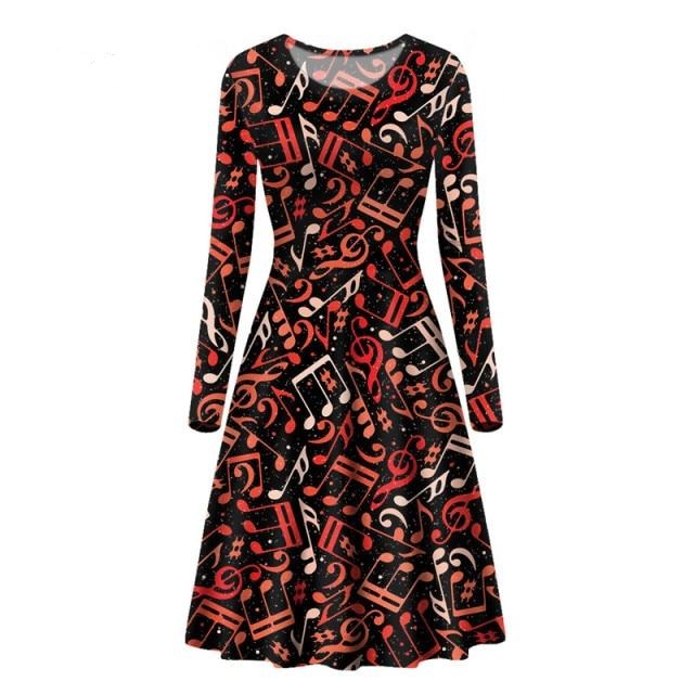 Music Notes Daisy Print Dress