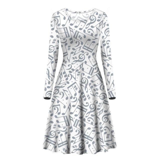 Music Notes Daisy Print Dress