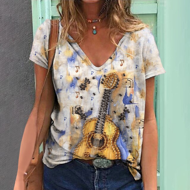 Music Guitars V-Neck Shirt