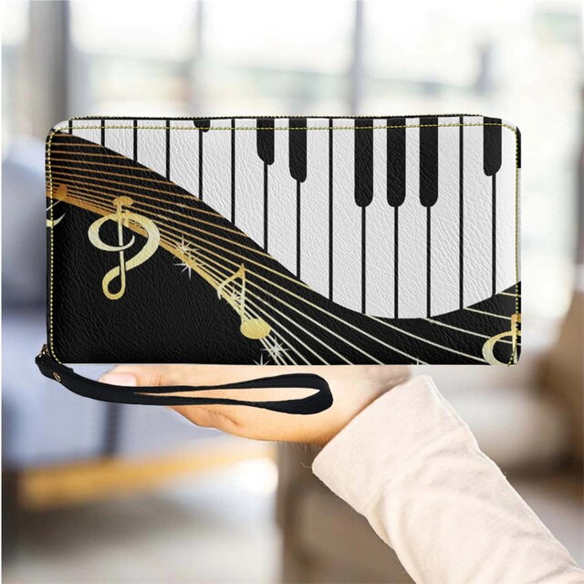 Piano Music Note Long Wallet