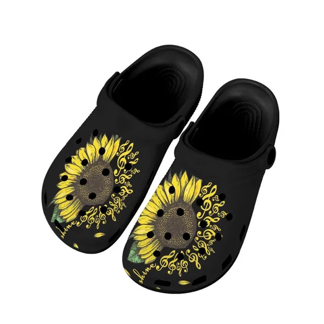 Sunflower Music Note Slippers