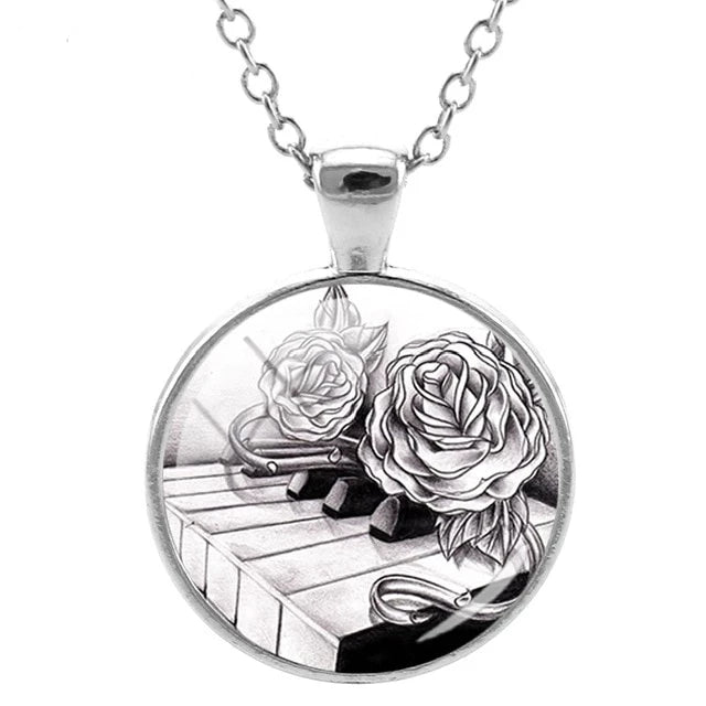 Piano Music Notes Necklace
