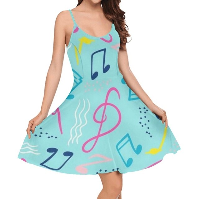 Elegant Music Note Sling Dress