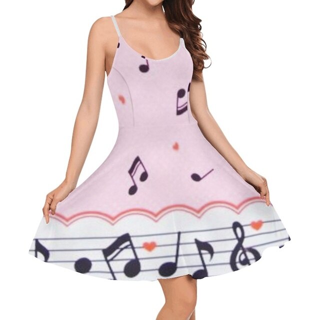 Elegant Music Note Sling Dress