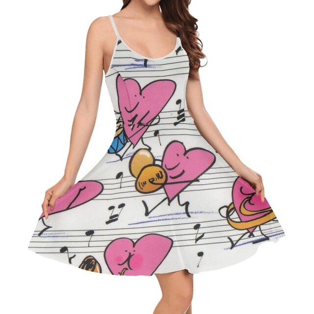 Elegant Music Note Sling Dress