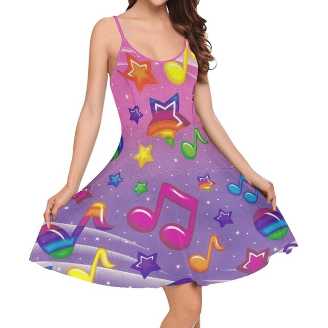 Elegant Music Note Sling Dress