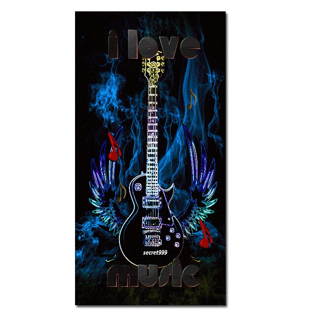 I Love Guitar Canvas Art