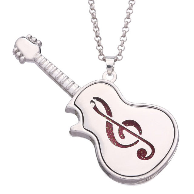 Guitar Essential Oil Locket Necklace