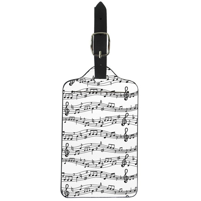Leather Music Note Luggage Tag
