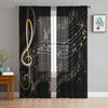 Golden Music Notes Sheer Curtain