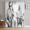 Golden Music Notes Sheer Curtain