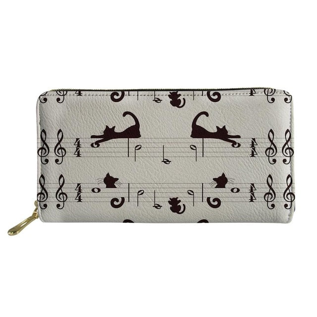 Music Notes Leather Wallet