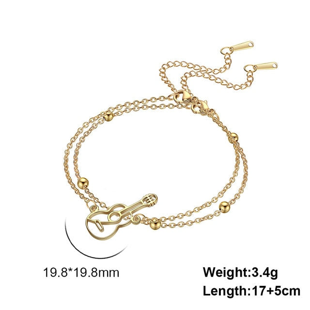 Stainless Steel Guitar Bracelet