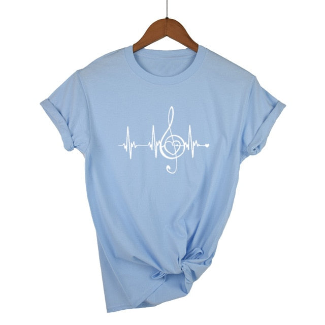 Heart Beat Treble Clef T-shirt