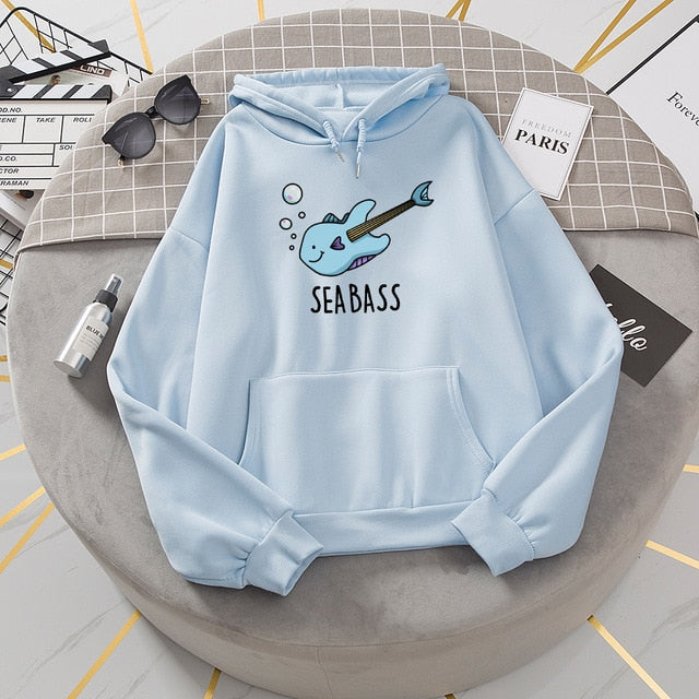 Fish Guitar Graphic Hoodie