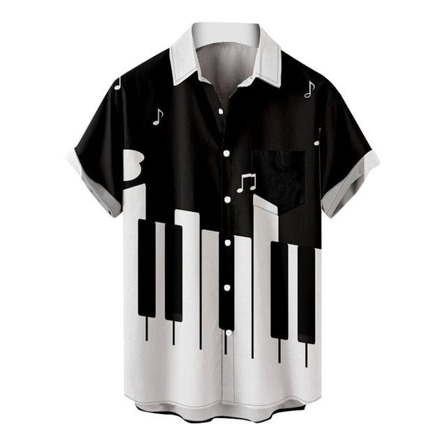 Anime Musical Note Print Men's Shirt
