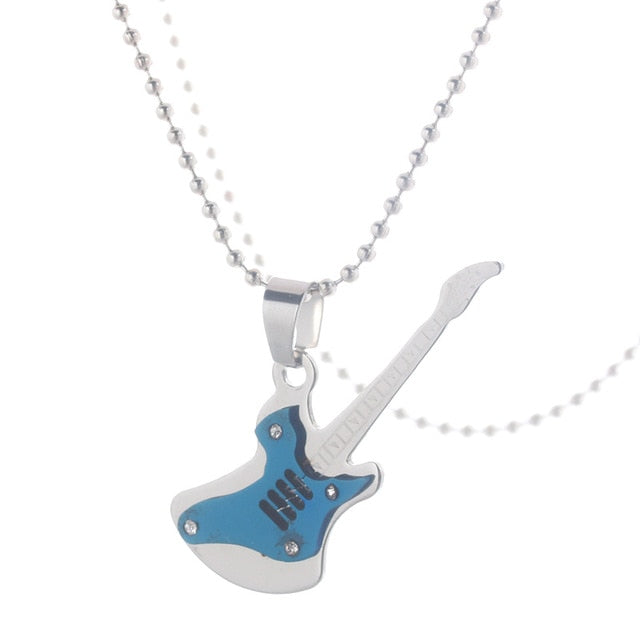 Metal Rock Guitar Necklace