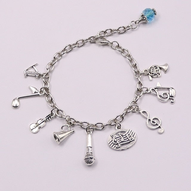 Multi-Music Notes Charms Bracelet - Light Blue - { shop_name }} - Review