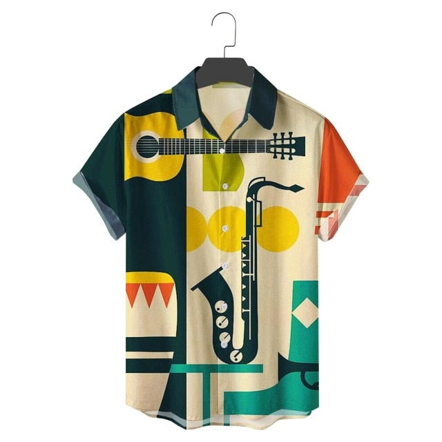Guitar Saxophone Leisure Hawaiian Shirt