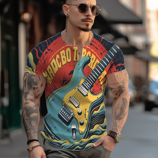 Retro 3D Guitar T-shirt