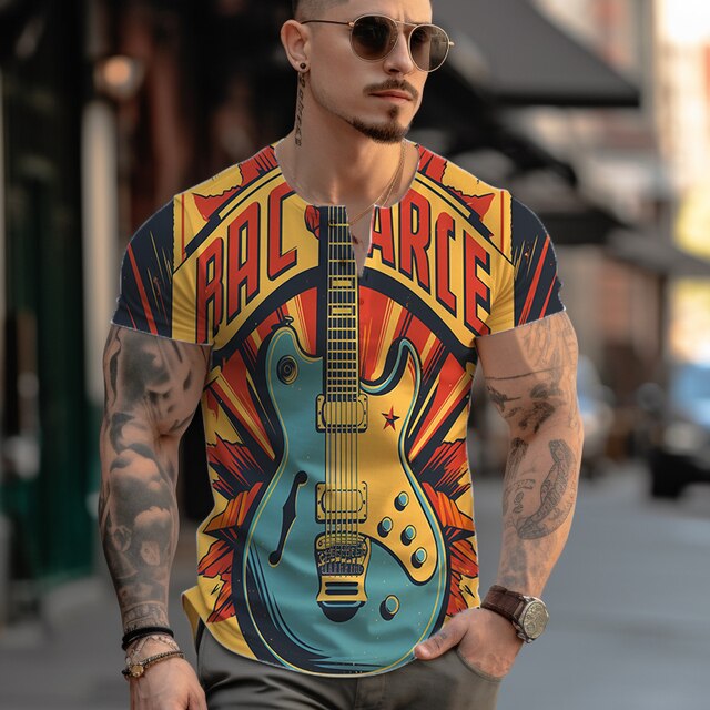 Retro 3D Guitar T-shirt