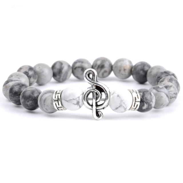 Treble Clef Gemstone Beads Bracelet