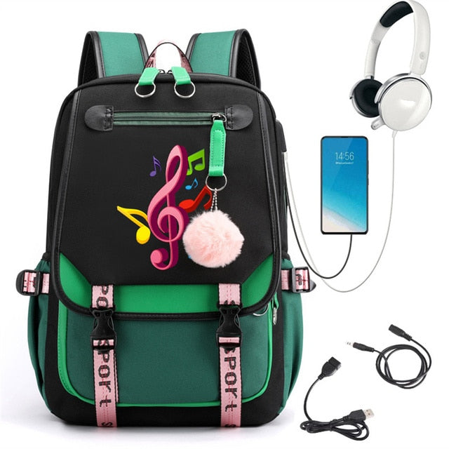 Trendy Music Note Backpack