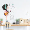 Girl Music Guitar Wall Sticker