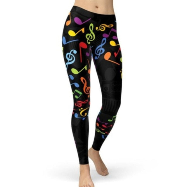 Piano Keys and Music Notes Leggings