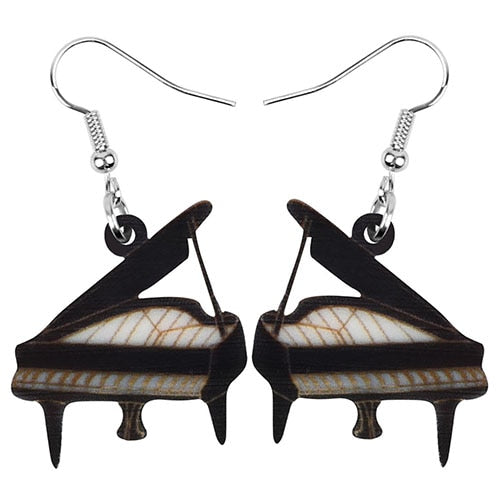 Black Piano Earrings