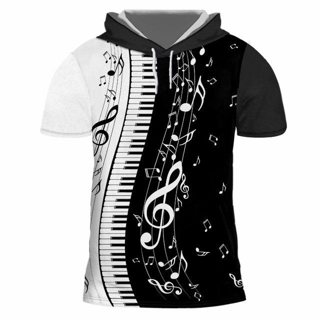 Music Note Piano Hooded T-Shirt