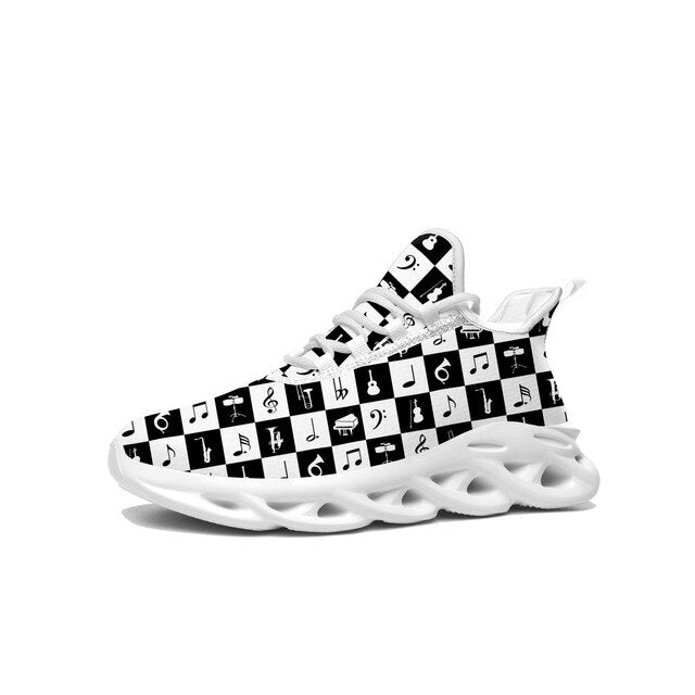 Music Note Pattern Flat Sneakers