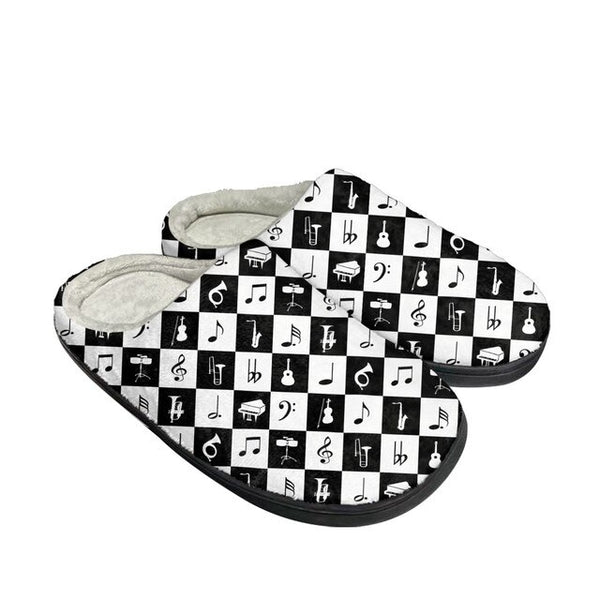 Music Note Pattern Bedroom Sandals - Artistic Pod