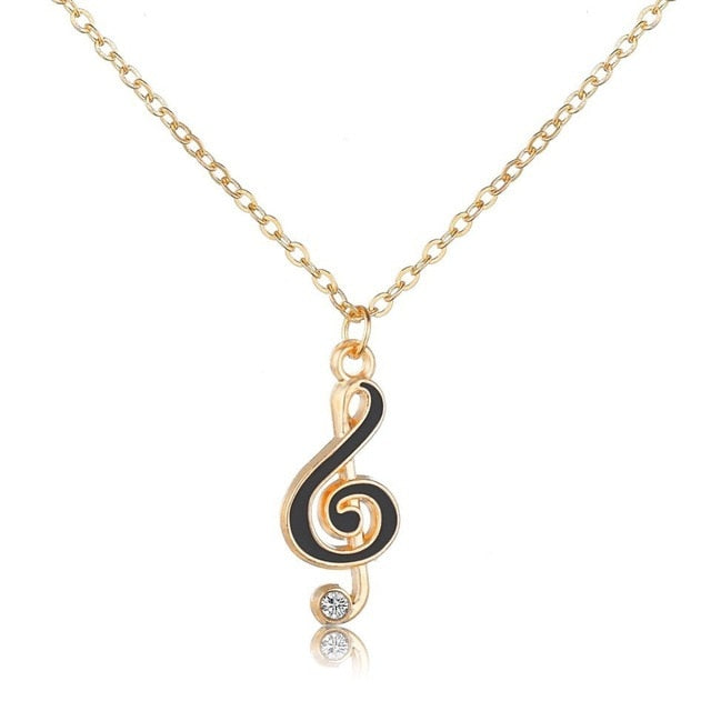Free - Alloy Music Notes Necklace