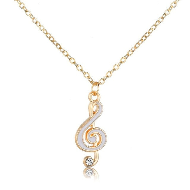 Free - Alloy Music Notes Necklace