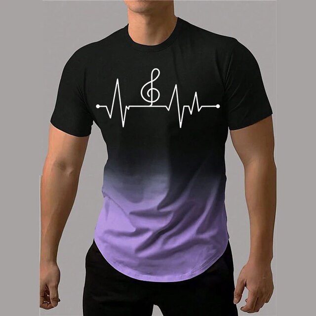 Music Note Gradient Heartbeat T-Shirt
