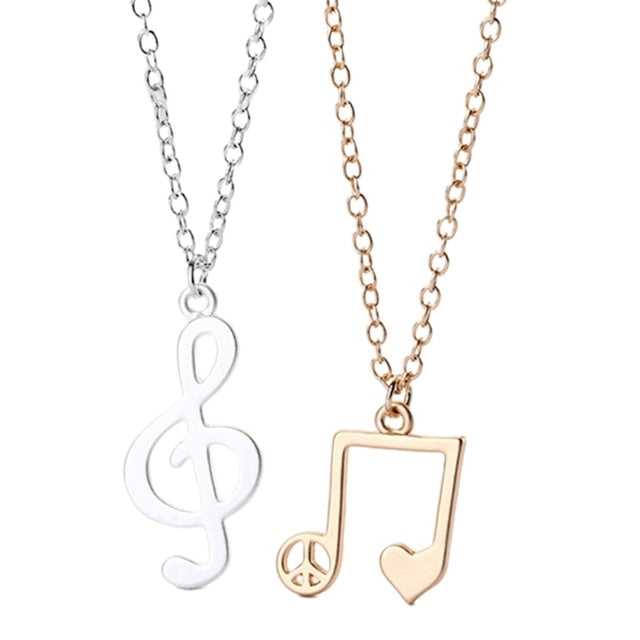 Colorful Music Note Couple Necklace
