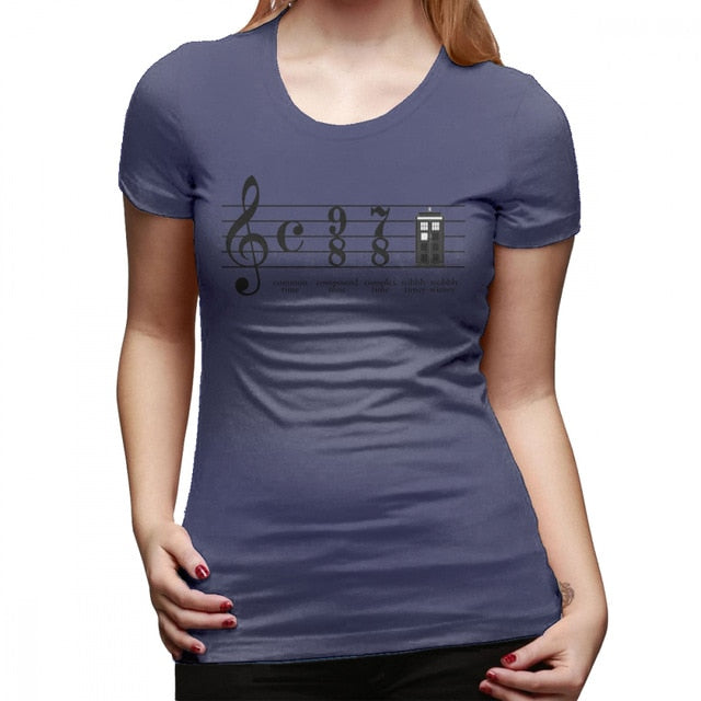 Music Notes O-Neck Women Tee