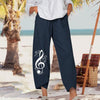 Music Note Elastic Harem Pants