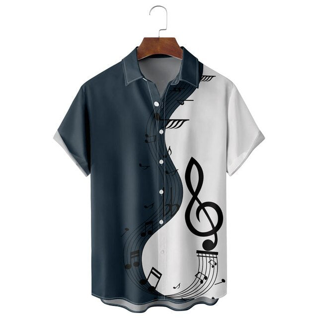 Music Note Button-Up Shirt