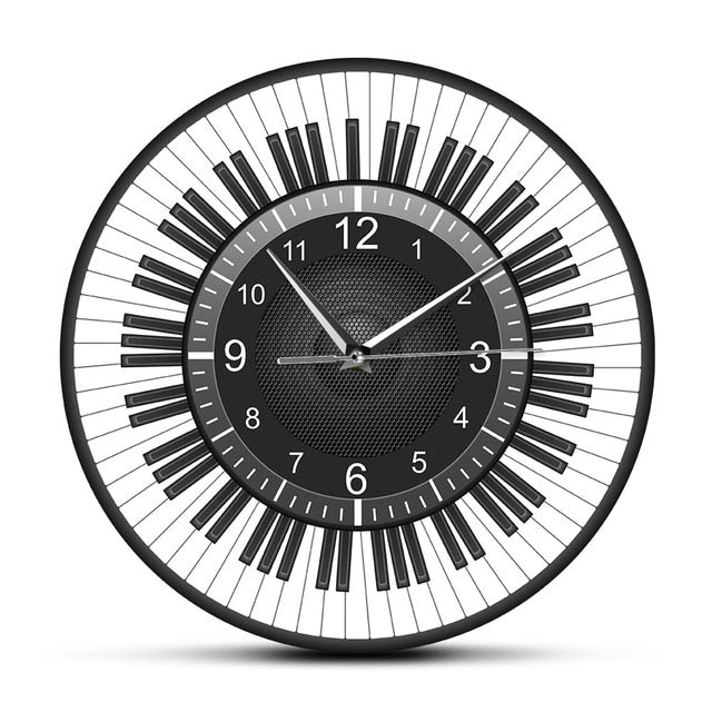 Speaker Piano Keys Pattern Wall Clock